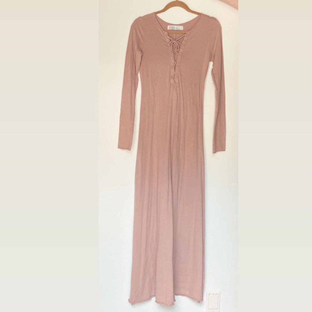 Free people cotton tie front maxi dress S